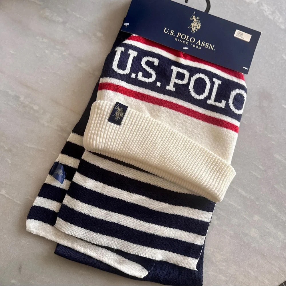 U.S. Polo Assn. Scarf + Beanie Set